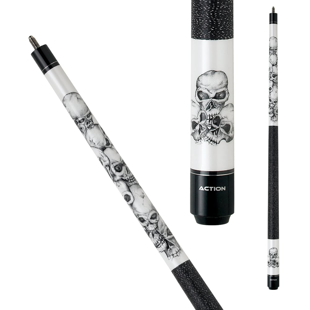 Action Adventure ADV60 Stacked Skulls Pool Cue